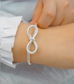 دستبند حصیری طرح پاپیون-نقره‌ای رنگ ثابت