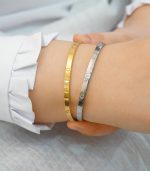 بنگل نقره‌ای و طلایی رنگ ثابت-سایز کوچک
