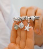 دستبند طرح دریایی و صدف-نقره‌ای رنگ ثابت - تصویر 2