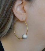 گوشواره حلقه‌ای مرواریدی-رنگ ثابت